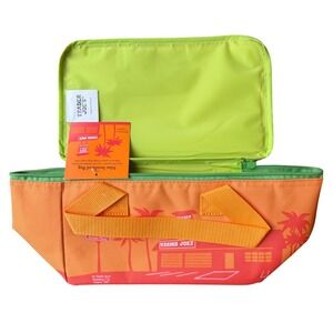Trader Joe's Mini Insulated Bag 2026 Orange Green Zipper Lunch Bag NWT